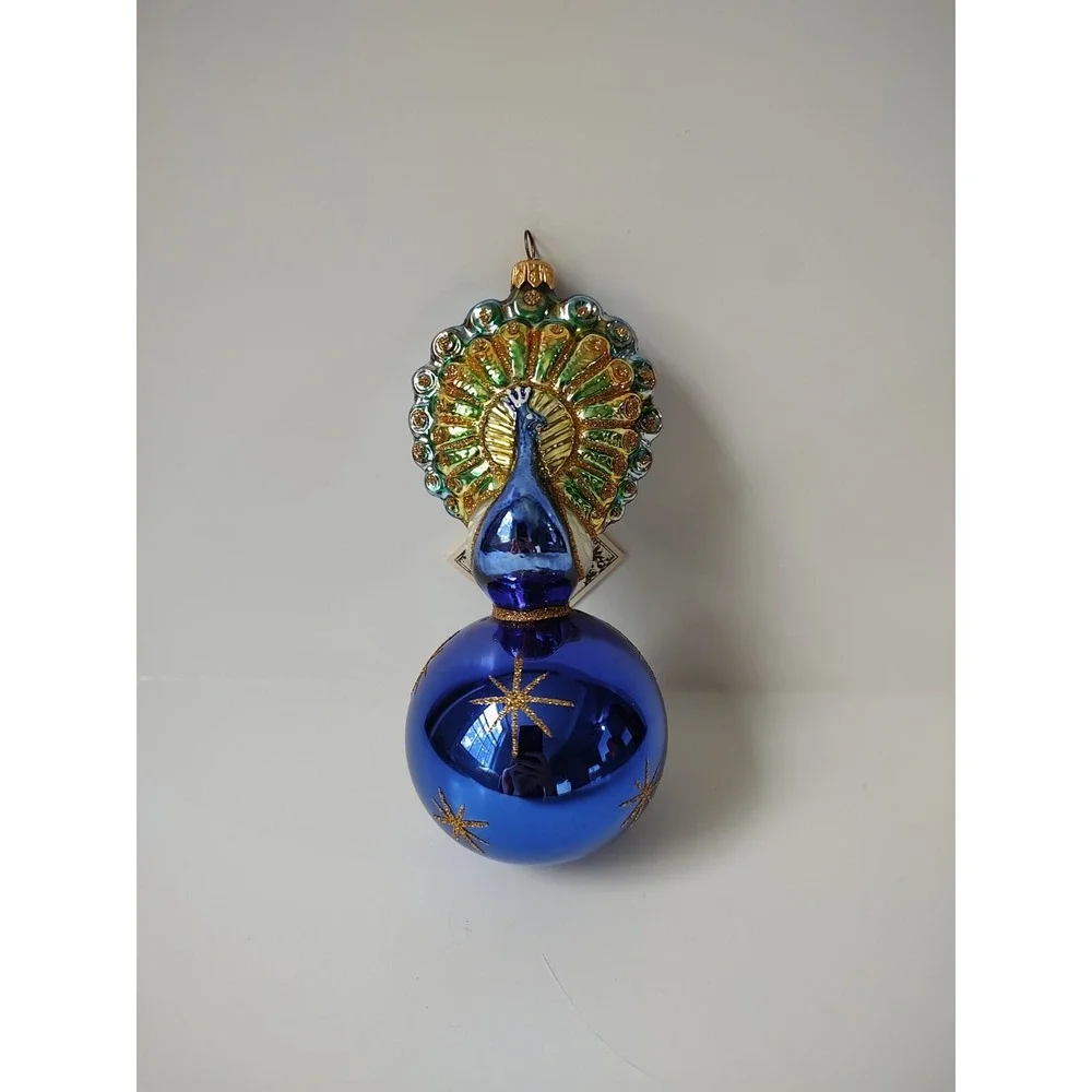 Polonaise Komozja glass Christmas ornament peacock‎